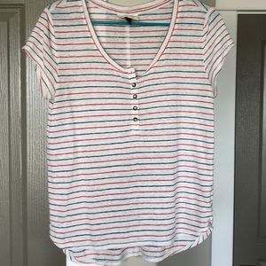 Target striped button down tee SIZE S